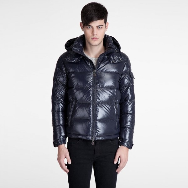 Moncler Blu Mock Collar corta da uomo Cappotti uscita